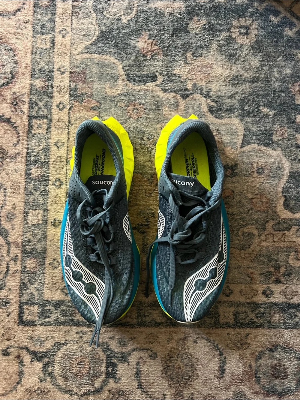 Saucony Women’s Running Shoes in Gray, Blue & Neon Yellow